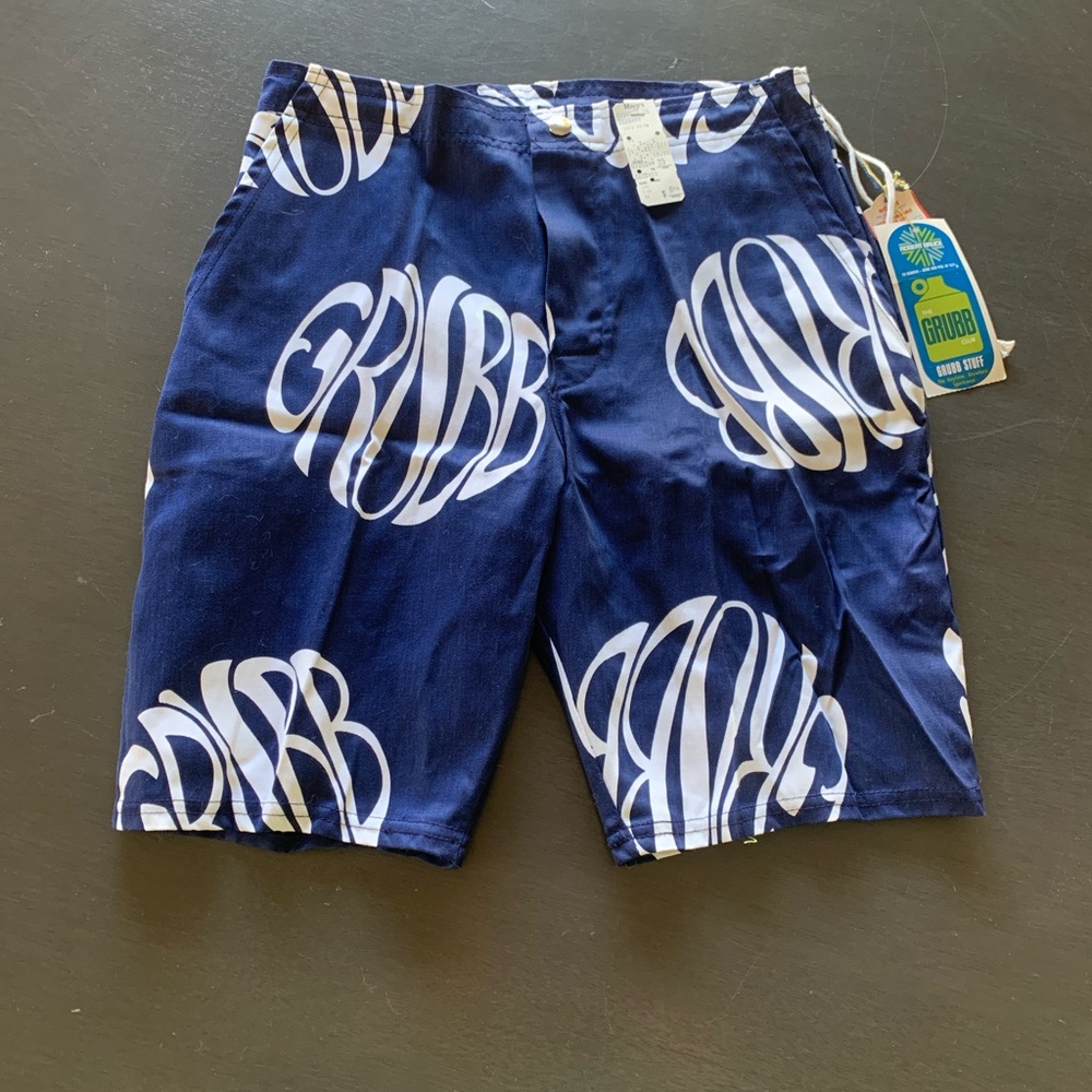 Robert Bruce Grubb Stuff Blue Swim Trunks Size 30 Vintage NWT